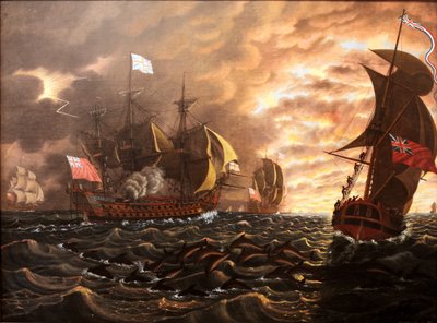 Flotilla of Ships Flying British Colours by François Aimé Louis Dumoulin
